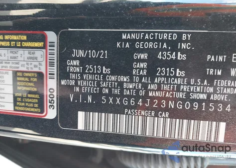 2022 Kia K5 Gt-Line from USA, damaged, VIN 5XXG64J23NG091534